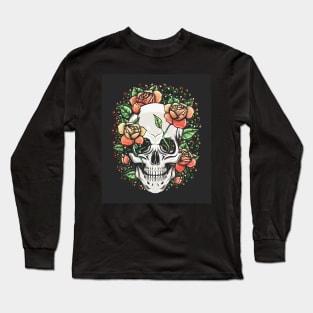 Skull and Rose Branch Long Sleeve T-Shirt
